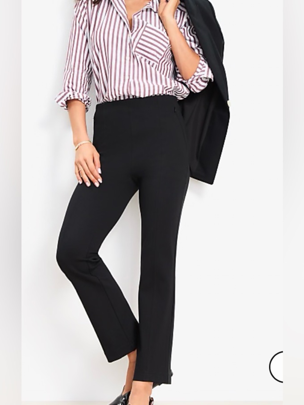 LOFT navy pull on, ponte pant, semi-fitted; in size small.  EUC